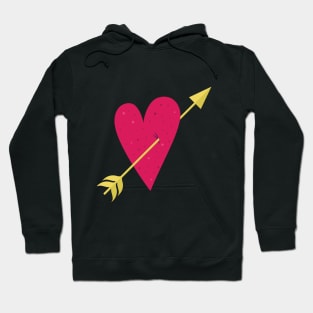 Valentine's Day Cute Heart with arrow through Hoodie